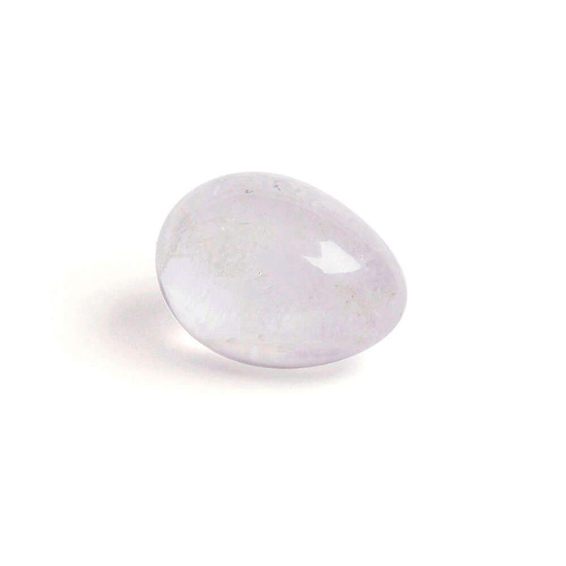 Chakrubs Prism Yoni Egg Clear Quartz non-drilled, hand-carved crystal designed for pelvic floor muscle strengthening.