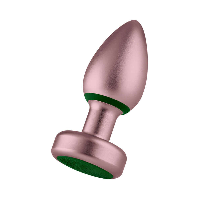 FemmeFunn Bougie Anal Plug Rose Gold displayed from a side angle with a sleek design and smooth finish.