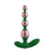 FemmeFunn Bougie Beads Rose Gold anal toy with anodized aluminum and green silicone base for pleasure.