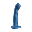 Luv Inc WS38 Wavy Strap On Luv Vibe Blue, featuring a textured shaft and heart-shaped suction base.