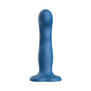 Luv Inc WS38 Wavy Strap On Luv Vibe Blue with a wavy textured shaft and heart-shaped suction base.