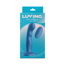 Luv Inc WS38 Wavy Strap On Luv Vibe Blue with remote control and wavy textured shaft for enhanced pleasure.