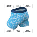 Shinesty Reverse Cloud Girl Ball Hammock Pouch Underwear L showcasing moisture-wicking, super soft fabric with a playful blue cloud print.