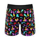 Shinesty Balloon Animal Ball Hammock Pouch Underwear 2XL featuring colorful balloon animal print on black fabric.