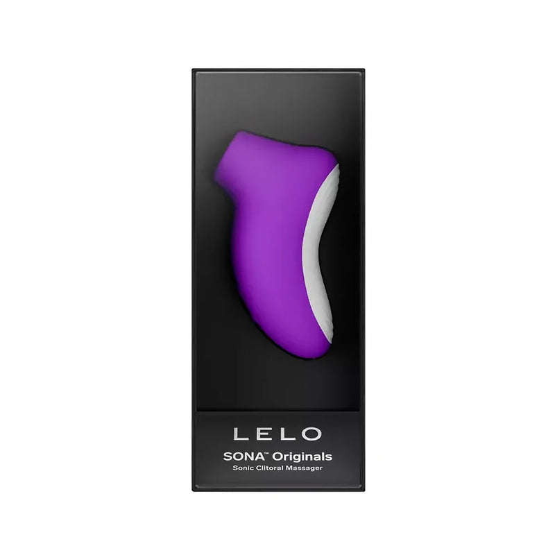 LELO SONA Originals Sonic Clitoral Massager packaging featuring a purple design.