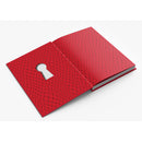 Pleasure The Keys To Female Sensual Delights Book with a red fishnet textured cover and keyhole design.