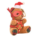 Master Series Holiday Bondage Bear Keychain Brown wearing Santa hat and red accessories, perfect holiday charm.