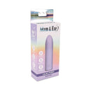 Adam & Eve Lilac Point Bullet Vibe packaging showcasing its soft silicone and 10 vibration patterns.