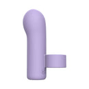 Adam & Eve Lust Loop Bullet Finger Vibe in soft purple silicone with easy finger loop for pleasure control.