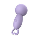 Adam & Eve Pleasure Pulse Mini Wand Vibe in lavender color with a rounded head and easy-to-use control button.