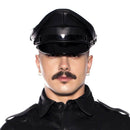 Prowler RED Military Cap Black Medium 57 cm worn by a model in a leather outfit.