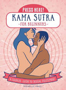 Cover of Press Here Kama Sutra for Beginners Book featuring a couple for a guide to sexual fulfillment.
