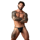 Male Power Kilauea Limited Edition G-String Black One Size worn by a muscular man with tattoos.