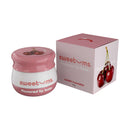 Sweetums Flavored Lip Balm Cherry packaging with lip balm jar and box featuring cherry design.