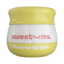 Sweetums Flavored Lip Balm Pineapple in a bright yellow jar for tropical lip care.