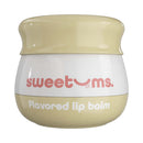 Sweetums Flavored Lip Balm Vanilla jar showcasing creamy vanilla lip care in a stylish container.