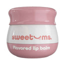 Sweetums Flavored Lip Balm Sweet Rose jar showcasing floral flavors and glossy shine.