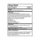 Drug facts for Adam & Eve Marathon Delay Spray, highlighting active ingredient benzocaine and usage directions.