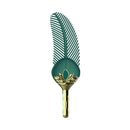 The Pleasure Company Cleo Vibrating Tickler Green with velvety feathers and a luxurious design.