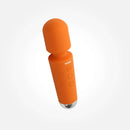 Vush Essentials Mini Wand Vibrator in orange, compact design with powerful vibrations and body-safe silicone.