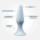 Vush Essentials Silicone Anal Plug Trio Gray features tapered tip, waterproof design and comes in 3 sizes for comfortable exploration.