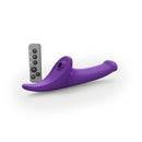 Strap-on-me Multi Orgasm Vibrating Dildo Medium Purple with remote control for customized pleasure.