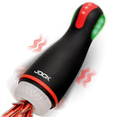 JOCK Blaze Vibrating Sucking & Warming Masturbator showcasing suction and warming features.