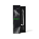 Doxy Die Cast Max Plug-in Wand Massager Black in its packaging, showcasing its sleek design and controls.