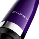 Doxy Die Cast Max Plug-in Wand Massager Purple close-up showing logo and vibrant design details.