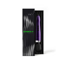 Doxy Die Cast Max Plug-in Wand Massager Purple in packaging, showcasing sleek design and power features.