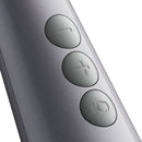 Close-up of control buttons on the Doxy Die Cast Max Cordless Wand Massager White, featuring power and speed adjustments.