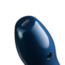 Doxy Die Cast Compact Cordless Wand Vibrator Blue showing charging port detail.