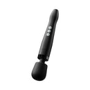 Doxy Die Cast Compact Cordless Wand Massager Black with sleek design and control buttons for versatile use.