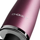 Close-up of the Doxy Go Travel-sized Wand Massager Pink showcasing its sleek anodized aluminum finish.