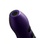 Doxy Go Travel-sized Wand Massager Purple close-up showing the sleek design and button controls