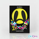 PicoBong Transformer Two Ended Vibrator Black in vibrant packaging with decorative design.