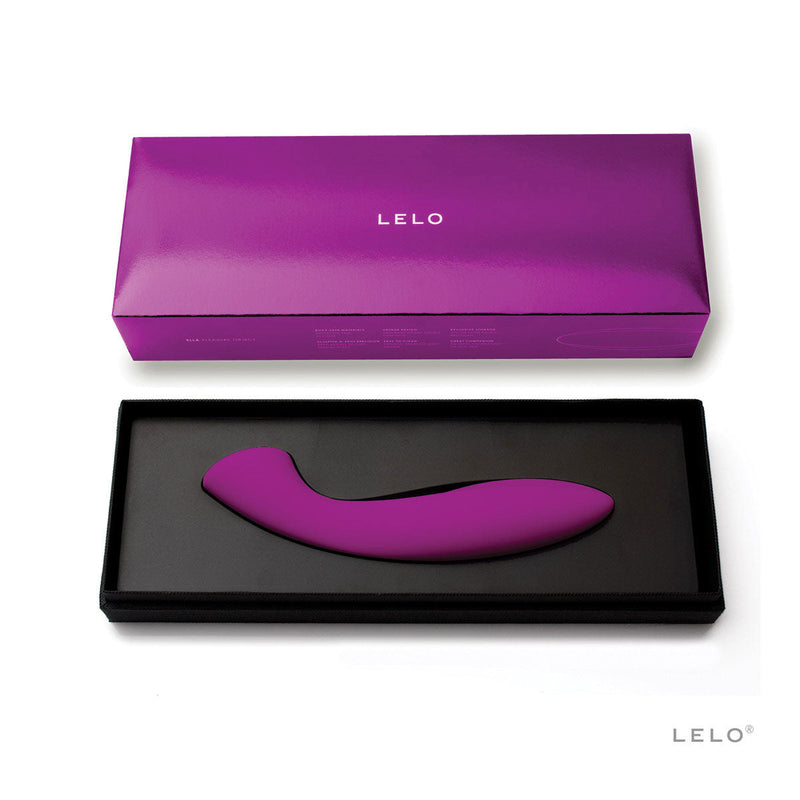 LELO Ella G Spot Massager Deep Rose in elegant packaging, showcasing its beautiful sculpted design.
