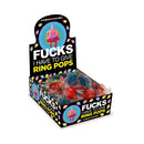 Little Genie Last Fuck Ring Pop 30-Piece Display with colorful candy rings in a fun display box.