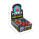 Little Genie Last Fuck Ring Pop 30-Piece Display featuring colorful ring pops with humorous messaging.