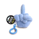 Fucks To Give Twirly Bird Keychain Plushie Blue soft plush keychain with cheeky middle finger design.