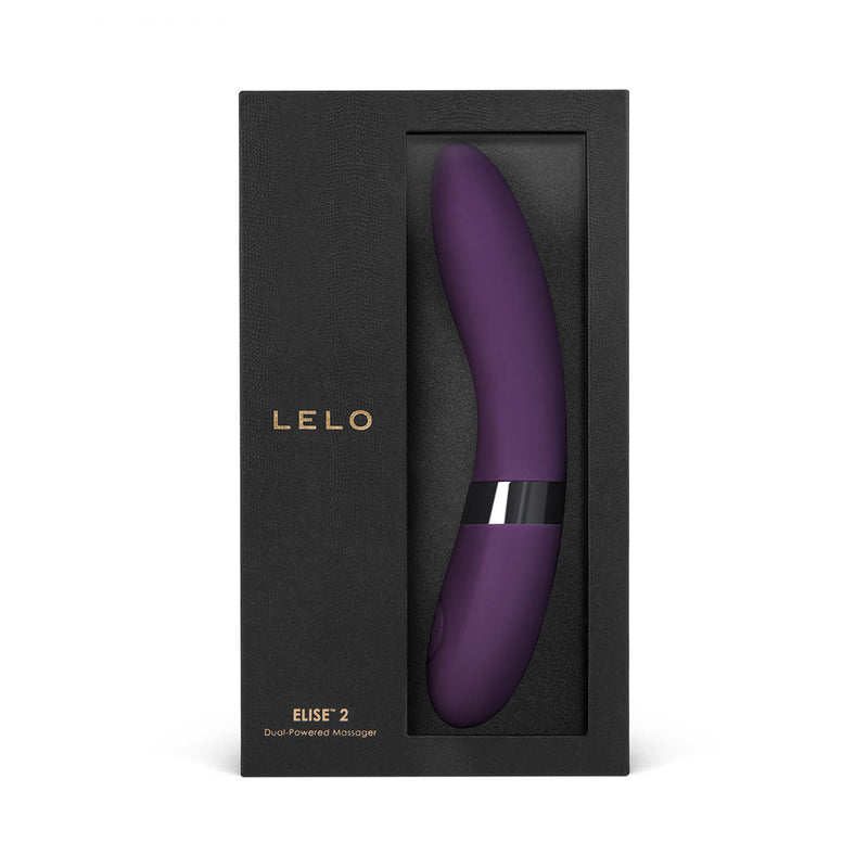 LELO Elise 2 Dual Powered Massager Sweet Plum in elegant packaging, showcasing its luxurious design and functionality.