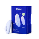 Dame Lay Panty Vibrator With Remote Control packaging and remote, highlighting hands-free pleasure features.