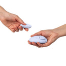 Dame Lay Panty Vibrator With Remote Control being held in hands, showcasing its sleek design for discreet pleasure.