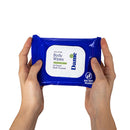 Dame Body Wipes 12 Count Aloe and Cucumber in hand, moisturizing and refreshing body wipes for on-the-go use.