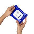 Dame Body Wipes 12 Count Aloe and Cucumber held in hands, designed for gentle refreshment.