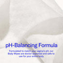 Dame Body Wipes 12 Count Aloe and Cucumber pH-balancing formula for a gentle refresh and doctor-approved use.