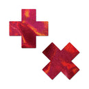 Pastease Everyday Reusable Liquid Red Cross Nipple Pasties in a bold red cross design for confident coverage.