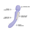 Lelo Switch Double-sided Wand Vibrator Lilac features ergonomic design, sensor ribs, smart app connectivity, and double stimulation.