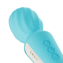 Lelo Switch Double-sided Wand Vibrator Aqua close-up showing ergonomic design and aqua color.