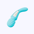 Lelo Switch Double-sided Wand Vibrator Aqua shown in soft aqua color with ergonomic design for dual stimulation.